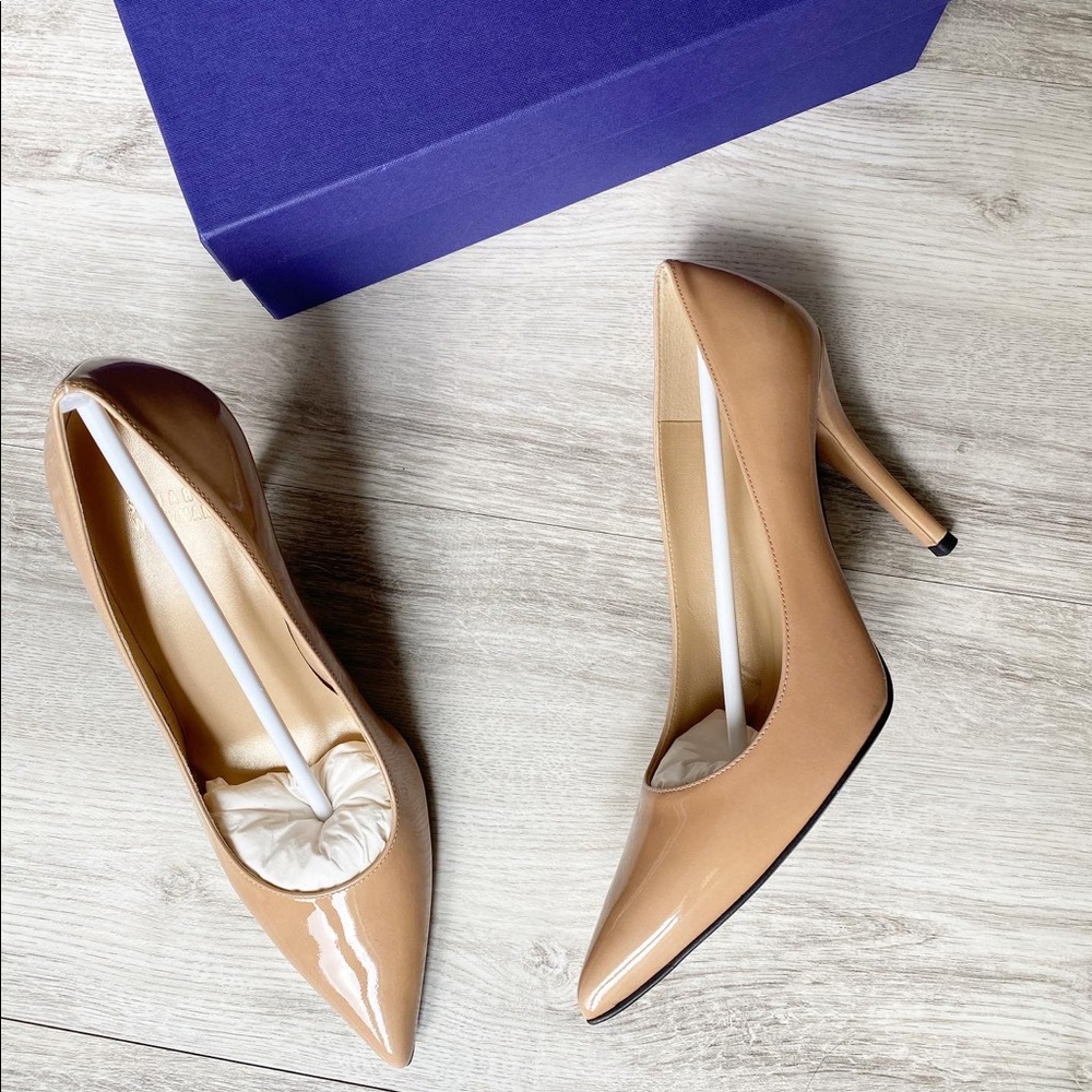NWT Stuart Weitzman Adobe Aniline Patent Pump